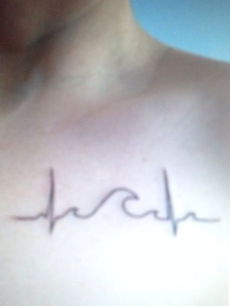 Swim tat: wave heartbeat Lifeguard Tattoo Ideas, Lifeguard Tattoo, Small Swimmer Tattoo, Adult Swim Tattoo Ideas, Swimmers Tattoo Ideas, Person Swimming Tattoo, Swimmers Tattoo, Swimming Tattoos, Swimming Tattoo