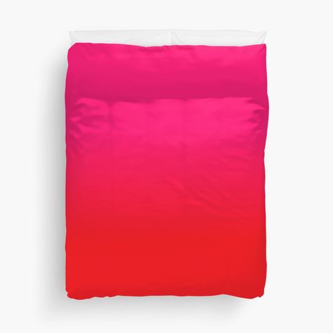 "Neon Red and Neon Pink Ombre Shade Color Fade" Duvet Cover by podartist | Redbubble Purple Duvet, Red Duvet, Purple Duvet Cover, Red Duvet Cover, Pink Duvet, Boho Style Bedroom, Pink Duvet Cover, Pink Throws, Cerise Pink