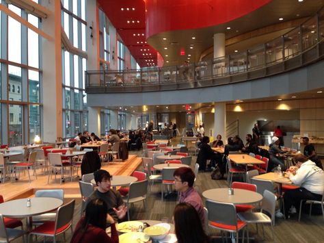 Berklee College of Music 160 Massachusetts Avenue Cafeteria. Rich School Cafeteria, College Cafeteria Aesthetic, Berklee Aesthetic, Cafeteria College, School Cafeteria Aesthetic, College Cafeteria, Long Shaggy Haircuts, College Lunch, University Cafeteria