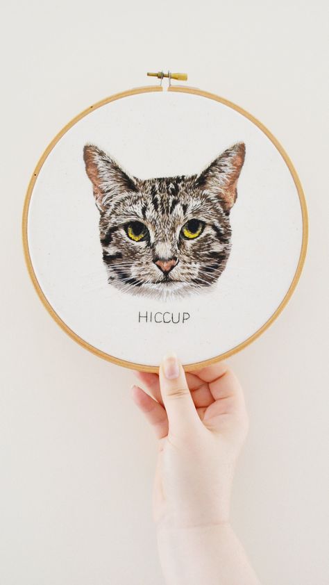 Custom Pet Portrait Embroidery hoop, detailed image, cat memorial portrait, loss of cat gift, pet memorial gift ideas Pet Memorial Gift Ideas, Portrait Embroidery Hoop, Memorial Gift Ideas, Loss Of Cat, Embroidery Portrait, Memorial Portrait, Portrait Embroidery, Cat Memorial, Pet Memorial Gifts