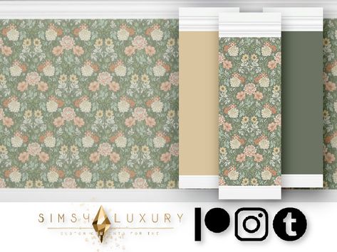 Sims 4 Floral Wallpaper, Sims 4 Cc Wallpaper And Floors, Wabi Sabi Floor, Oak Wood Floors, Floor Wallpaper, 4 Wallpaper, Paint Matching, Sims 4 Cc Furniture, Tile Wallpaper