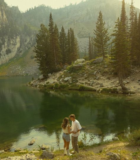 getting lost in the mountains #unscriptedposingapp #authenticlovemag #theromanticsclub #dirtybootsandmessyhair #loveandwildhearts #777luckyfish #couplephotography #belovedstories #cinegrams keywords - mountain, lake, couples inspo, nostalgic, young love, romantic, adventure, exploring, hiking, running, visual poetry, movie stills, screen grabs, photography, storytelling, storytelling photographer, Idaho, Utah, summer romance, documentary style photographer, Michigan photographer, cinematic,... Mountain Film Photography, Hike Couple, Mountain Date, Cottagecore Couple, Hiking Couple, Utah Summer, Photography Storytelling, Outdoorsy Couple, Mountain Aesthetic