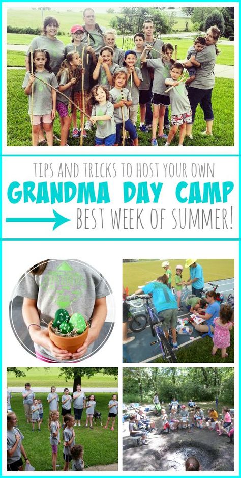 Grandma Day Camp (year 7!) Summer Camp Ideas, Grandma Day, Grandparents Activities, Summer Fun For Kids, Year 7, Mothers Day Crafts For Kids, Camp Ideas, Day Camp, Summer Camping