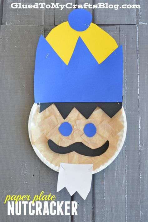 Paper Plate Nutcracker - Kid Craft Nutcracker Crafts, Paper Plate Crafts For Kids, Kid Craft, Paper Plate Crafts, Winter Crafts For Kids, Christmas School, Plate Crafts, Preschool Christmas, Craft Projects For Kids