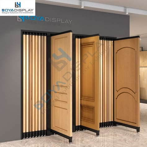 This display rack can be custmoized according to you need. Sliding Wooden Doors, Interior Shop Display, Furniture Store Interior, Sliding Wood Doors, Feature Wall Design, Modern Exterior Doors, Ceramic Store, Shelf Stand, Door Display