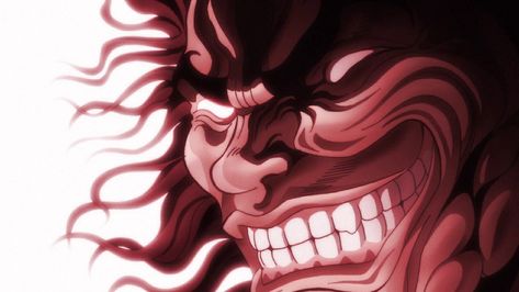 Baki Wallpaper Pc, Yujiro Hanma Smile, Back Of Neck Tattoo Men, Yujiro Hanma, Back Of Neck Tattoo, Scary Faces, Demon King Anime, Jojo Anime, Anime Warrior