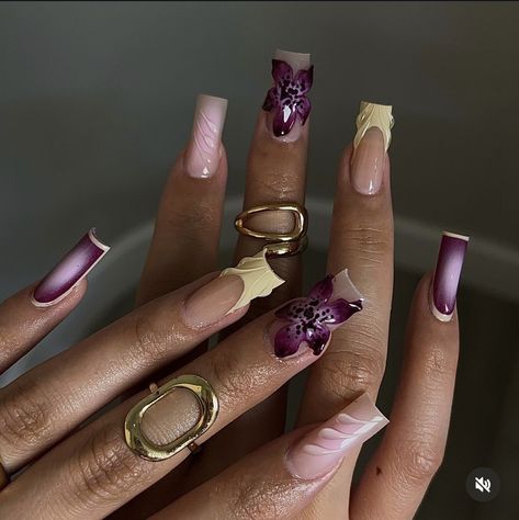 Purple And Brown Nails Designs, Brown And Purple Nails, P31 Woman, Elite Nails, Lily Nails, Plum Nails, Hoco Nails, Brown Acrylic Nails, Brown Nails Design