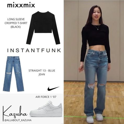 Kazuha Lesserafim Outfit Casual, Kazuha Casual Outfit, Kazuha Outfit, Kazuha Style, Kazuha Outfits, Brands Outfits, Kazuha Nakamura, Idols Fashion, Kpop Clothes