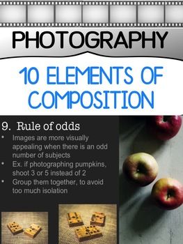 This is perfect for senior level photography students in high school who want to learn more about composition.It works great following a lesson on the elements and principles of art.This PPT/PDF goes through:-the 10 "rules of composition" in photography with loads of examples(includes depth of field... Photography Projects For Students, Photography Curriculum, Homeschool Photography, Photography Lessons High School, Composition In Photography, Photography Classroom, Elements And Principles Of Art, Free Photography Courses, Teaching Yearbook