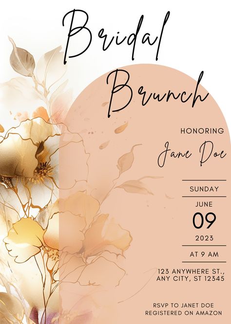 Perfect for your boho bridal bunch complete with bubbly. The neutral colors and flowers will match any aesthetic. Simple and classy these invitations will be a hit with all your guests. This is a self edit template for all of your personal details. Boho Bridal Shower, Bridal Brunch, Boho Bridal, Bridal Shower Invitations, Neutral Colors, Invitation Template, Bridal Shower, Bubbles