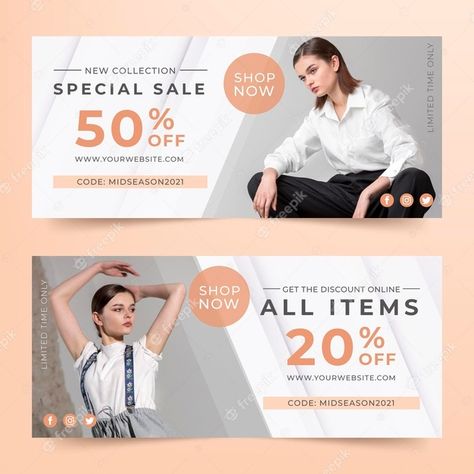 Clothing Website Banner, Product Banner, Fashion Sale Banner, Summer Sale Banner, Clothing Labels Design, Black Friday Banner, Banner Design Layout, Banner Design Inspiration, Facebook Cover Design