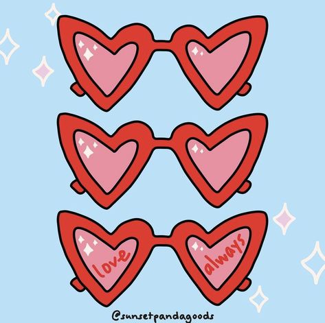 Heart Glasses Drawing, Pink And Red Love Aesthetic, Heart Sunglasses Tattoo, Heart Shaped Sunglasses Tattoo, Sunglasses Tattoo, Heart Sunglasses Aesthetic, Heart Glasses Illustration, Heart Sunglasses Illustration, Pink Heart Sunglasses Aesthetic