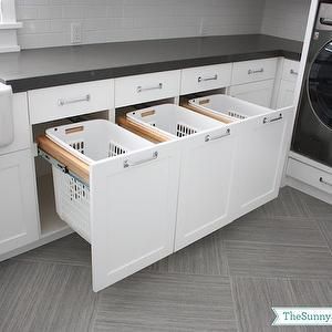 Pull out laundry room baskets House Laundry Room, Laundry Room/mud Room, Dream Laundry Room, Laundry Sorter, Laundry Room Remodel, Ideas Para Organizar, Laundry Room Storage, غرفة ملابس, Laundry Mud Room