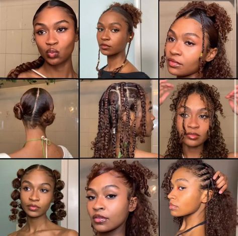 All Posts • Instagram Mixed Curly Hair, Quick Natural Hair Styles, Cute Curly Hairstyles, Protective Hairstyles Braids, Curly Hair Styles Easy, Hairdos For Curly Hair, Natural Curls Hairstyles, Natural Hair Styles Easy, Curly Hair Inspiration