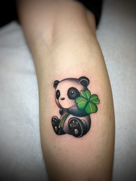 Panda Bear Tattoos, Panda Tattoo, Clover Tattoos, Bear Tattoos, Arm Band Tattoo, Tatuaje A Color, Japanese Tattoo Art, Band Tattoo, Unique Tattoo