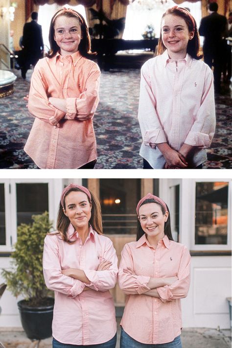 Halloween Costumes Tiffany, Parent Trap Twins, Carly The Prepster, Twin Costumes, Character Halloween Costumes, Movie Character Costumes, Halloween Parejas, Box Costumes, Parent Trap