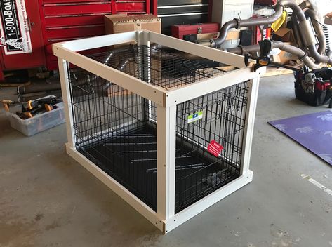 This DIY Dog Crate Furniture Piece Will Transform Your Living Room Diy Dog Crate Furniture, Dog Crate Table, Golden Retriever Baby, Diy Dog Crate, Wire Crate, Dog Crate Cover, Crate Table, Dog Crates, Puppy House