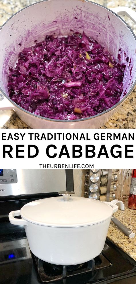 Purple Cabbage Recipes, German Red Cabbage Recipe, Bbq Dinners, Cooked Red Cabbage, German Red Cabbage, Red Cabbage Recipe, Red Cabbage With Apples, German Food Authentic, Red Cabbage Recipes