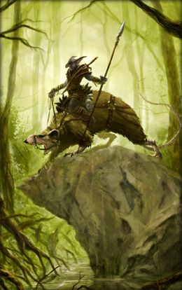 A Rat Brownie with his mount Goblin Rider, Swamp Goblin, Orc Warrior, Goblin Art, Fiction Idea, Dnd Monsters, My Fantasy World, Fantasy Races, Fantasy Creatures Art