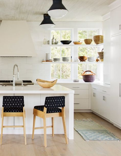 Shelves In Front Of Kitchen Window, Becki Owens Kitchen, Kitchen Ikea, Fabulous Kitchens, Classic Kitchen, Cabinet Finishes, Kitchen Design Trends, Kitchen Farmhouse, Modern Shelving