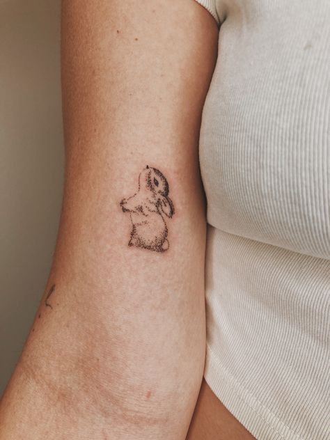 Soft Girl Tattoos, Cute Bunny Tattoo, Soft Tattoo, Bunny Tattoo, Girls With Sleeve Tattoos, Bunny Tattoos, Journal Lists, Tattoo Ideas Female