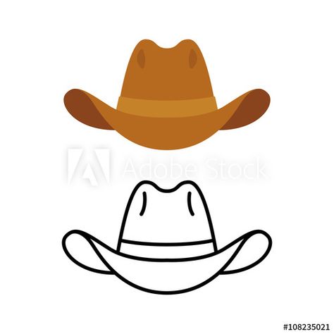 Cowboy Hat Icon, Cowboy Applique, Cowboy Hat Drawing, Cowboy Hat Tattoo, Western Style Decor, Cowboy Hat Styles, Cowboy Cakes, Cowboy Tattoos, Icon Images