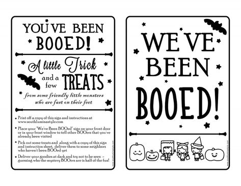 thumbnail of We’ve Been Booed Sign and Instructions New 2 You've Been Booed Free Printable, You Have Been Booed, You've Been Booed Printable, Free Printable Black And White, Youve Been Bood, Booed Printable, Been Booed, You've Been Booed, Boo Baskets