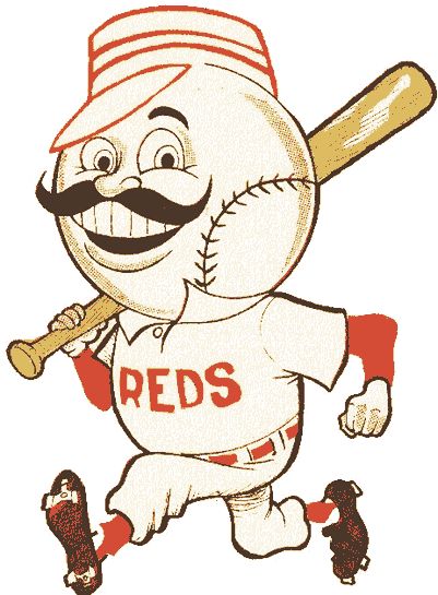 Cincinnati Reds Alternate Logo (1960) - Old time Reds player with baseball head Mlb Team Logos, Cincinnati Reds Baseball, Mlb Logos, Baseball Art, Baseball Memorabilia, Sports Team Logos, Reds Baseball, Virtual Museum, Sports Graphics