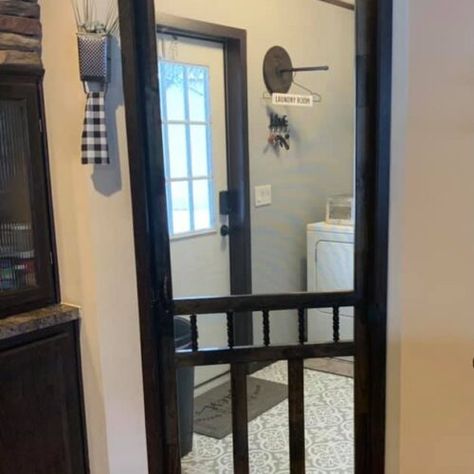 Cabinet Door Chicken Wire Makeover - The Happy Farmhouse Chicken Wire Door, Fireplace Farmhouse, Laundry Room Door, Modern Farmhouse Laundry Room, Farmhouse Makeover, White Laundry Rooms, Farmhouse Shelf, Round Shelf, White Laundry