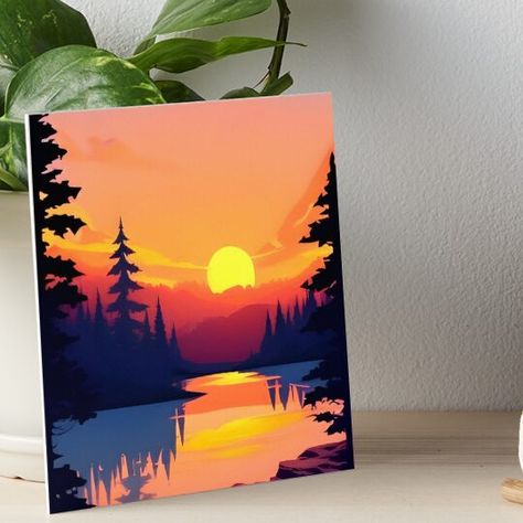 Professionally printed on firm, textured mat boards perfect for desks and shelves. Supplied with 3M velcro dots to easily affix to walls. Available in standard sizes. Enhance your space with the peacefulness of a mountain sunrise with our minimalist landscape mountain view prints. Wide range of sizes and styles to suit your personal style and preferences. Mountain Sunset Painting, Procreate Ideas, Sunset Painting Acrylic, Book Crafts Diy, Sunrise Painting, Abstract Art Painting Techniques, Mountain Sunrise, Landscape Mountain, Minimalist Landscape