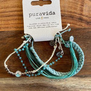 Pura Vida | Jewelry | Nwt Pura Vida Bracelets Exclusive Monthly Club Bracelets | Poshmark Vida Blue, Pura Vida Jewelry, Fabric Pouch, Pura Vida Bracelets, Blue And Silver, Outfit Ideas, Arts And Crafts, Beaded Bracelets, Pouch