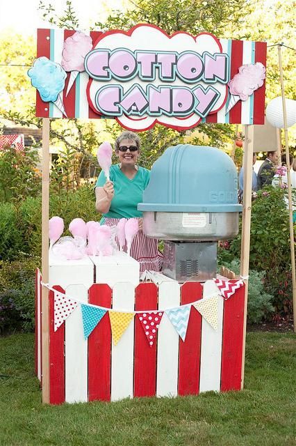 Outdoor Wedding Reception Carnival Circus Birthday Party Planning Ideas Cotton Candy Stand, Fall Carnival, Carnival Birthday Party Theme, Candy Stand, Circus Carnival Party, Spring Carnival, Circus Theme Party, Carnival Wedding, Carnival Themed Party