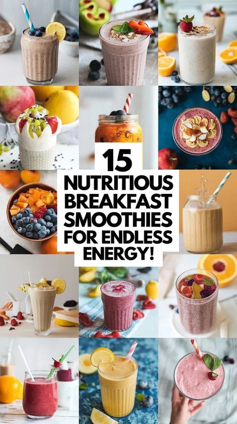 15 Super Healthy Breakfast Smoothies for a Boost of Energy in 2024 Energy Breakfast Smoothie, Energy Smoothies Morning, Smoothie That Keeps You Full, Good Healthy Smoothies Recipes, Smoothies That Keep You Full, Healthy Matcha Smoothie Recipes, Smoothly Recipes Healthy, Smoothie Pictures Aesthetic, The Best Smoothie Recipes