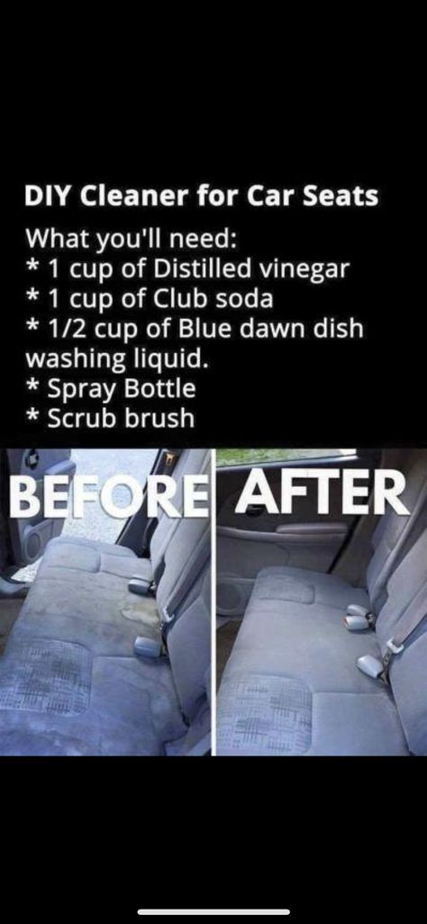 Cleaning Car Seats, Clean Car Seats, Seat Cleaner, Car Life, Car Cleaner, Filthy Animal, Car Cleaning Hacks, Household Cleaning Tips, Diy Cleaners