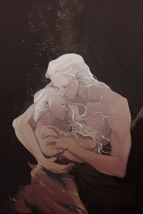 Daemon And Rhaenyra Targaryen, Daemon And Rhaenyra, Targaryen Fanart, Dragon House, Got Dragons, Targaryen Art, Draco And Hermione, Asoiaf Art, Rhaenyra Targaryen