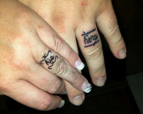 Couple tattoos His and hers, written in each other's handwriting. Tattoos His And Hers, Finger Tattoo, 25th Wedding Anniversary, 5th Anniversary, Dream Tattoos, Tat Ideas, Couple Tattoos, Finger Tattoos, Paw Print Tattoo