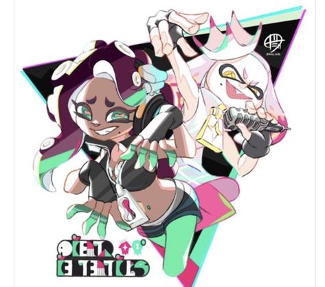 Splatoon 2 Marina and Pearl Splatoon Off The Hook, Marina And Pearl, Off The Hook Splatoon, Marina Splatoon, Splatoon Squid, Pearl And Marina, Splatoon Fanart, Singing Groups, Pearl Wallpaper