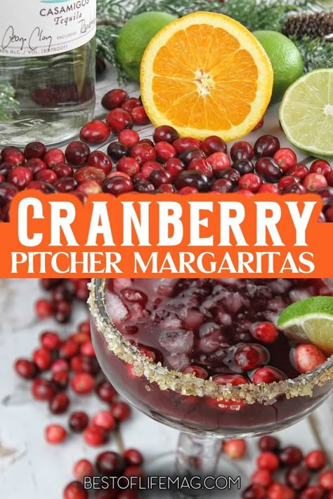 The easiest cranberry margaritas pitcher recipe is perfect for crowds at any time of the year and very easy to make so everyone can enjoy them easily. Holiday Party Recipes | Holiday Party Cocktails | Pitcher Margarita Recipe | Cocktails for a Crowd via @amybarseghian Cranberry Mojito Recipe Pitcher, Cocktails Pitcher, Low Carb Margarita Recipe, Holiday Party Cocktails, Holiday Party Recipes, Pitcher Margarita Recipe, Cranberry Margaritas, Strawberry Jalapeno Margarita, Cocktails For A Crowd