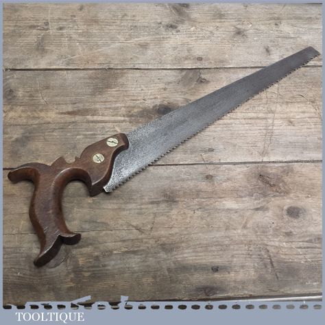 vintage hand saw | Small 19th Century Antique Hand Saw with Split Nut brass ... Judy Smith, Tool Restoration, Art Tables, Antique Hand Tools, Wood Saw, Antique Woodworking Tools, Diy Knife, Hand Saws, Carpenter Tools