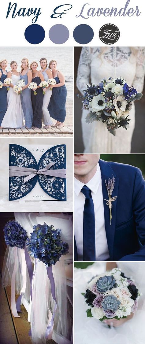 blue and lavender wedding color ideas...perfect for a fall destination wedding #destinationweddingplanner Blue And Lavender Wedding, Navy And Lavender, Lavender Wedding Colors, Top Wedding Colors, Wedding Color Scheme, Autumn Blue, Wedding Color Ideas, Blue And Lavender, Destination Ideas