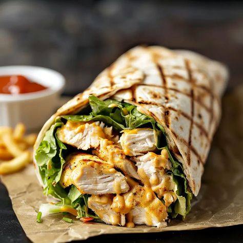 Chick-fil-a Grilled Chicken Cool Wrap Chick Fil A Grilled Chicken, Chicken Wrap Recipe, Flaxseed Flour, Teriyaki Glaze, Chicken Wrap Recipes, Cool Wraps, Wrap Recipe, Chicken Wrap, Chicken Slices