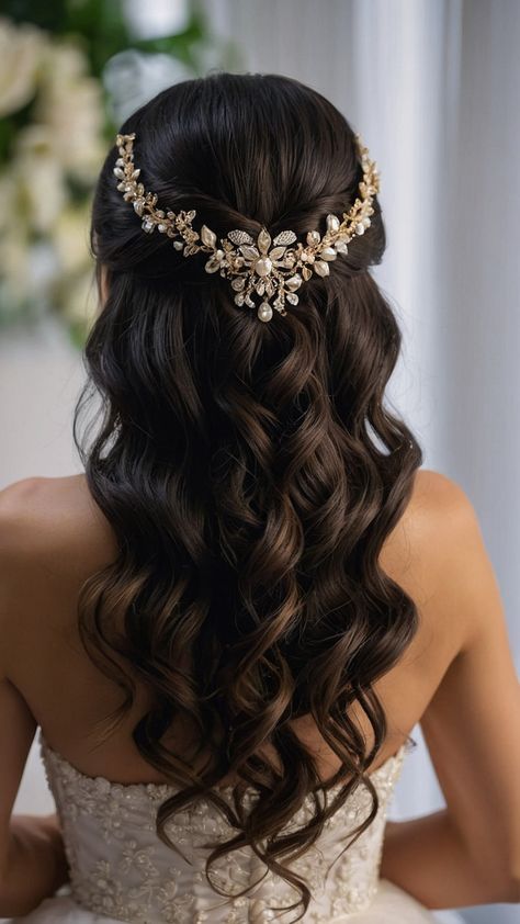 Discover stunning bridal hairstyles for straight long hair short hair bangs curly hair short veils messy buns crown braids easy updos medium length afro simple elegant half up half down styles natural hair and braided looks Find your perfect wedding day hair inspiration Short Curly Hair Bridal Hairstyles, Elegant Half Up Half Down Hairstyles Wedding Bride, Medium Length Afro, Hairstyles For Straight Long Hair, Half Up Half Down Styles, Short Veils, Simple Bridal Hairstyle, Crown Braids, Brunette Bride