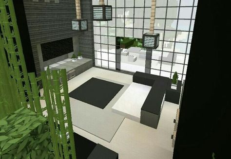 Interior design from @minecraft_biome Black House Minecraft, Minecraft Biome, Interior Design Minecraft, Modern Minecraft Houses, Minecraft Decoration, Rumah Minecraft Sederhana, Minecraft Mansion, Minecraft World, Minecraft Interior