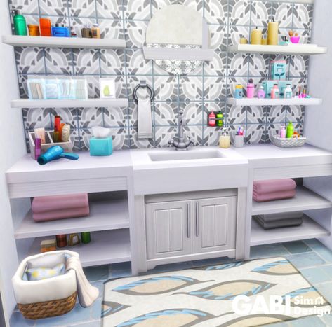 Sims 4 Interior Design Ideas Bathroom, Sims 4 Bathroom No Cc, Sims 4 Bathroom Ideas No Cc, Sims 4 Basement Ideas, Sims 4 Bedroom Ideas No Cc, Sims 4 Room Ideas No Cc, Sims 4 Bathroom Ideas, Sims Tips, Modern Family Bathroom