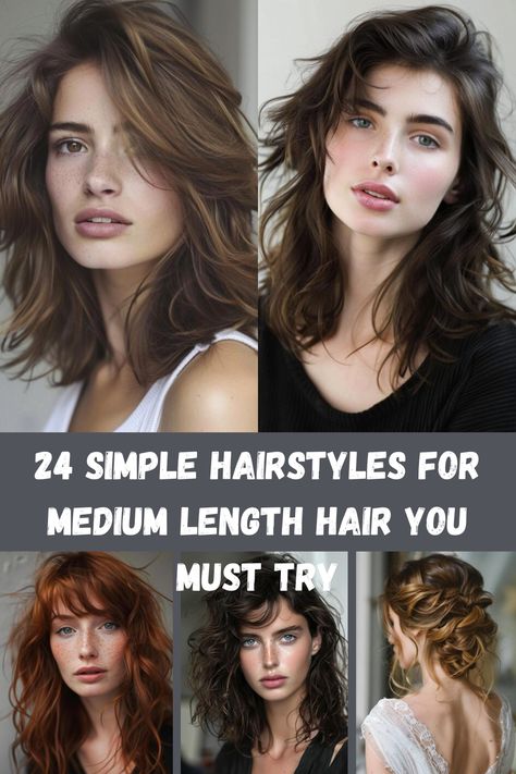 Medium-length hair offers the perfect balance between long and short, giving you plenty of room for creativity while being easy to manage. These 24 simple yet stunning hairstyles showcase how you can style your medium-length hair for any occasion, whether it's a casual day out or a special event. From soft waves and sleek straight styles to effortless updos and half-up looks, Long To Mid Length Hair Before And After, Hairstyle Ideas Medium Length, Waves Medium Hair, Medium Length Hairstyles For Fine Hair, Medium Long Hairstyles, Chic Hairstyles Medium, Event Hairstyles Medium, Easy Hairstyles For Medium Length Hair, Long Hairstyles For Fine Hair