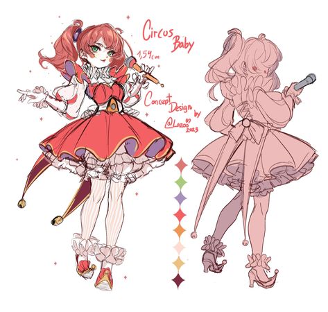 Anime Circus, Oc Sheet Character Design, Fnaf Au, Fnaf Jumpscares, Circus Outfits, Baby Cosplay, Fnaf Baby, Aphmau Fan Art, Fnaf Oc