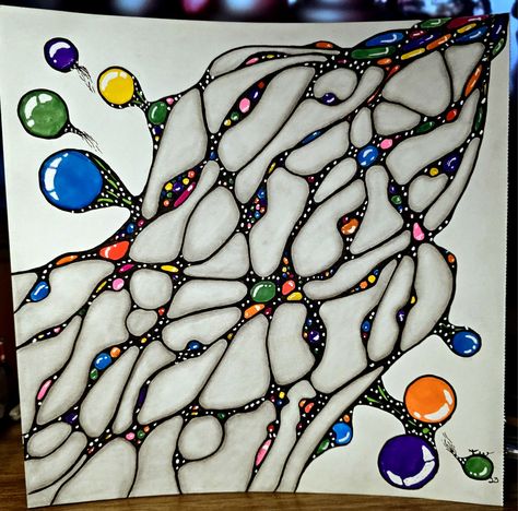 Neuroscience Art, Neurology Art, Diy Canvas Art Easy, Neurographic Art, Middle School Art Projects, Zen Doodle Art, Sharpie Art, Illustration Pen And Ink, Tangle Art