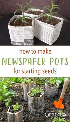 Diy Paper Pots For Plants, Paper Pots For Seedlings, Newspaper Seedling Pots, Plant Starters Diy, Newspaper Pots Seed Starting, Diy Seedling Pots, Diy Seed Starting Tray, Newspaper Pots, Paper Plant Pots