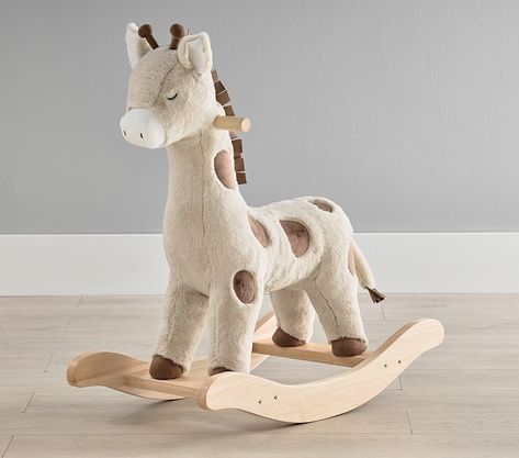 Nursery Rocker, Wooden Rocking Horse, Giraffe Nursery, Safari Nursery, Baby Registry, Rocking Horse, Boy Nursery, Pottery Barn Kids, Baby Nursery