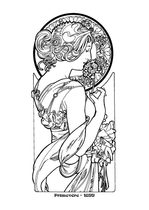 Alphonse Mucha - Beautiful Art Nouveau Mucha, Tattoo Painting, Art Nouveau Tattoo, Nouveau Tattoo, Alphonse Mucha Art, Mucha Art, Alfons Mucha, زجاج ملون, Art Nouveau Illustration